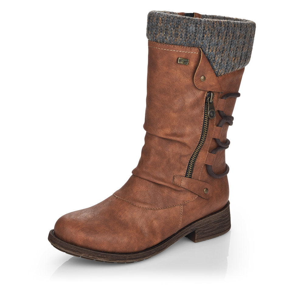 Remonte Synthetic Material Women's Mid Height D8070-01 Mid-Height Boots - Brown Combination