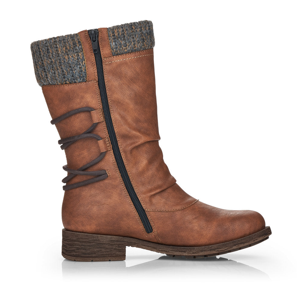 Remonte Synthetic Material Women's Mid Height D8070-01 Mid-Height Boots - Brown Combination WULmLcBC