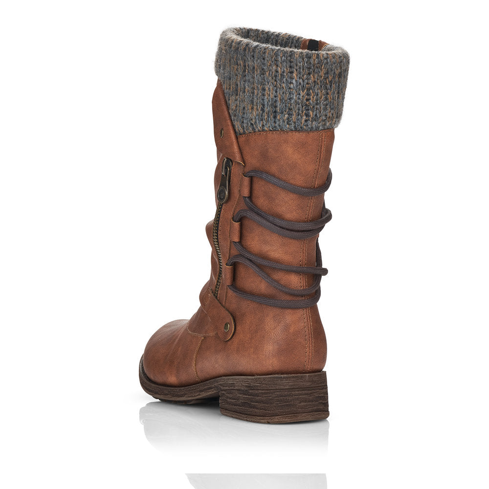 Remonte Synthetic Material Women's Mid Height D8070-01 Mid-Height Boots - Brown Combination WULmLcBC