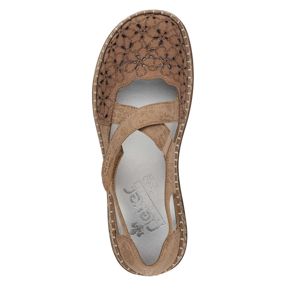 Rieker Women's Style 464H4 Casual Ballerina With Strap - Beige nwrcH3IM