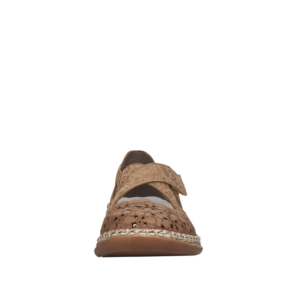 Rieker Women's Style 464H4 Casual Ballerina With Strap - Beige nwrcH3IM