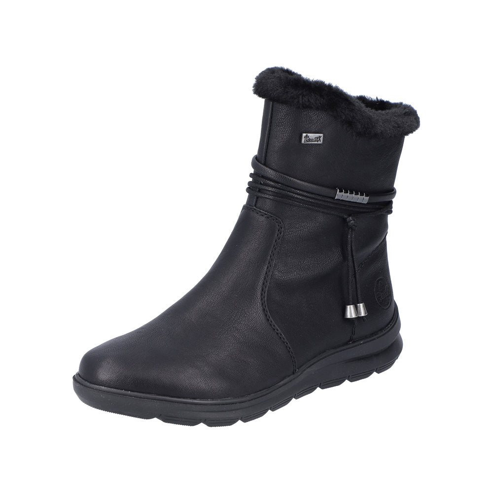 Rieker Synthetic Material Women's Short Z0070 Ankle Boots - Black