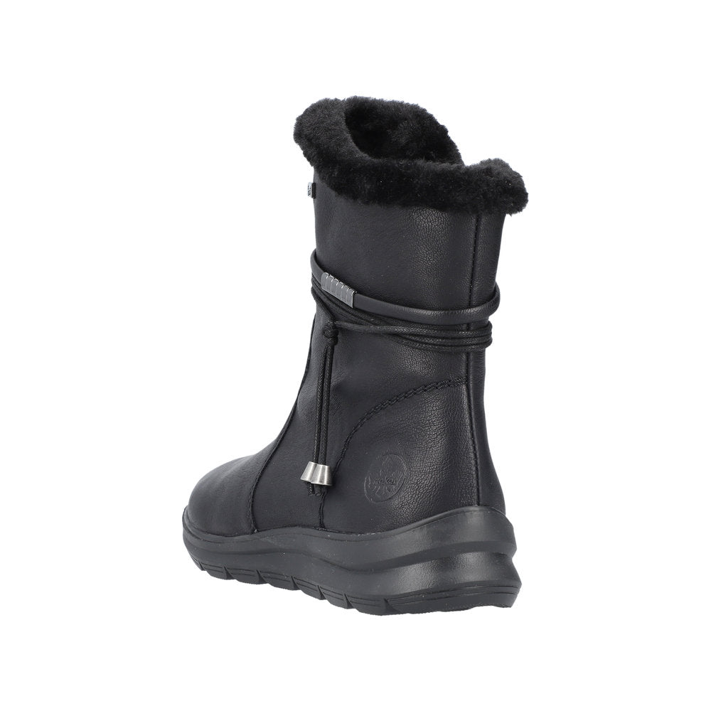 Rieker Synthetic Material Women's Short Z0070 Ankle Boots - Black N073LVwV