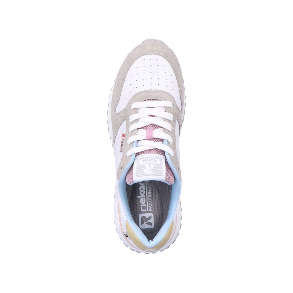 Rieker Evolution Women's Style W0600 Athletic Lace-Up - White Combination QrzC77TD