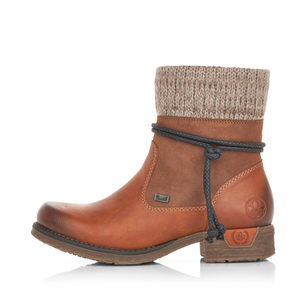 Rieker Synthetic Material Women's Short 79688 Ankle Boots - Brown 7kyi6DxI