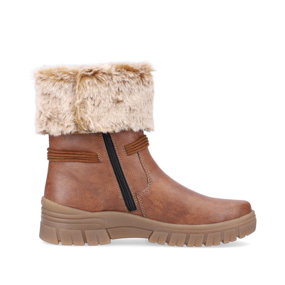 Remonte Synthetic Leather Women's Mid Height D0E70 Mid-Height Boots - Brown JJJtI35j