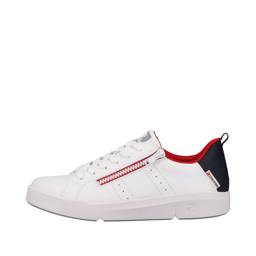 Rieker Evolution Women's Style 41906 Athletic Lace-Up With Zip - White J7OGVe6I