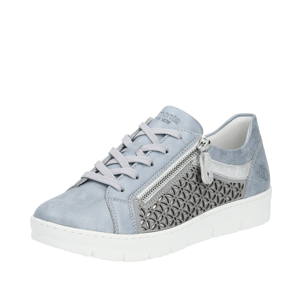 Remonte Women's Style D5830 Casual Lace-Up With Zip - Blue Combination