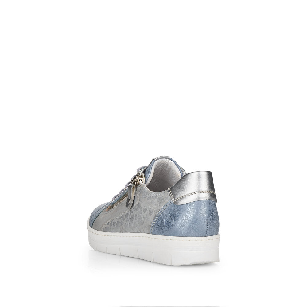 Remonte Women's Style D5821 Casual Lace-Up With Zip - Blue Combination HruRlWbN