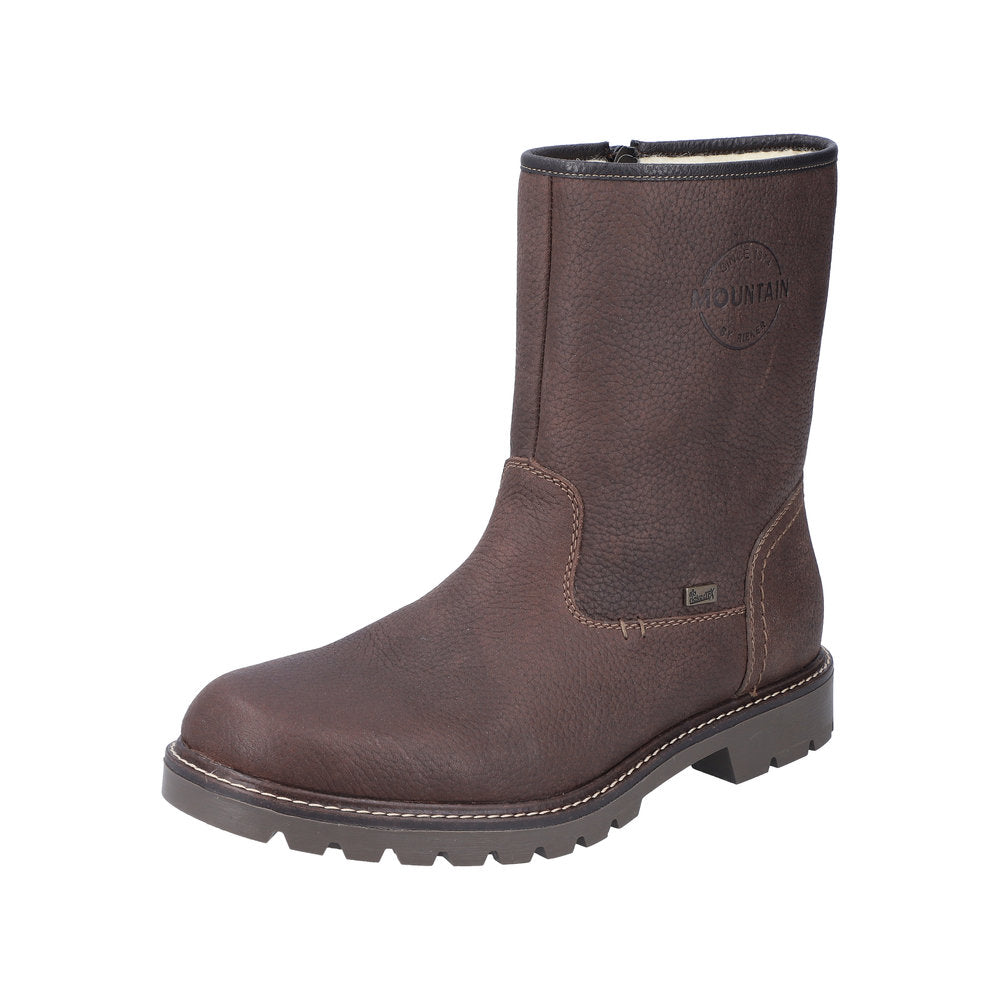 Rieker Leather Men's 39870-00 Ankle Boots Fiber Grip - Dark Brown
