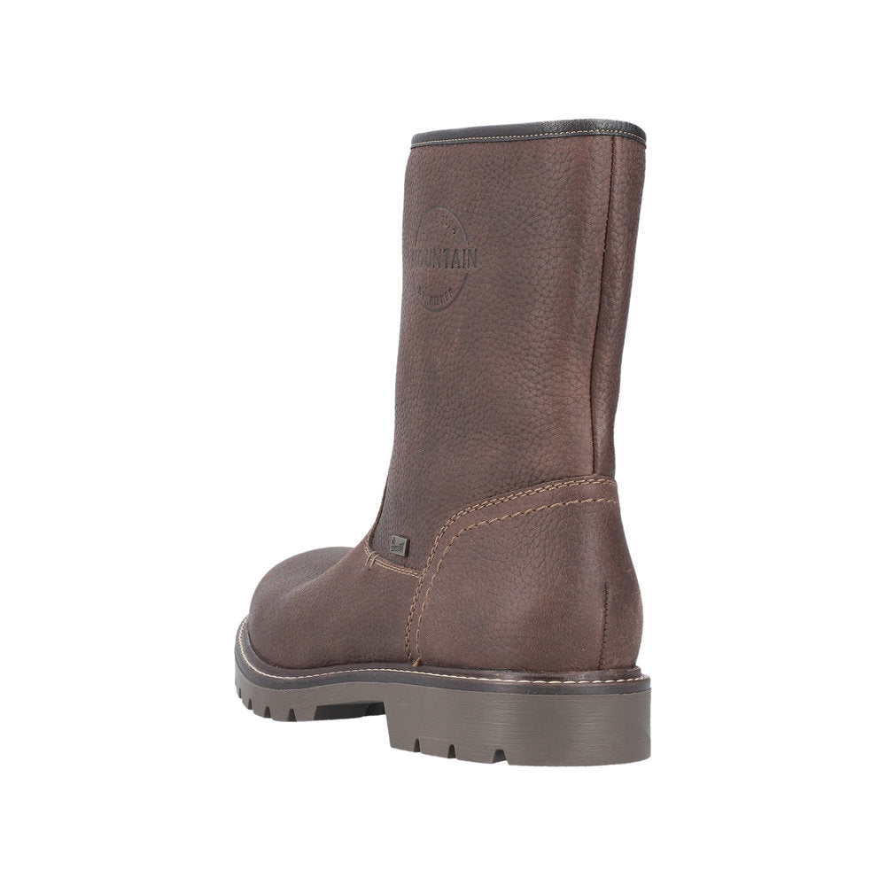 Rieker Leather Men's 39870-00 Ankle Boots Fiber Grip - Dark Brown HFP8GO2T