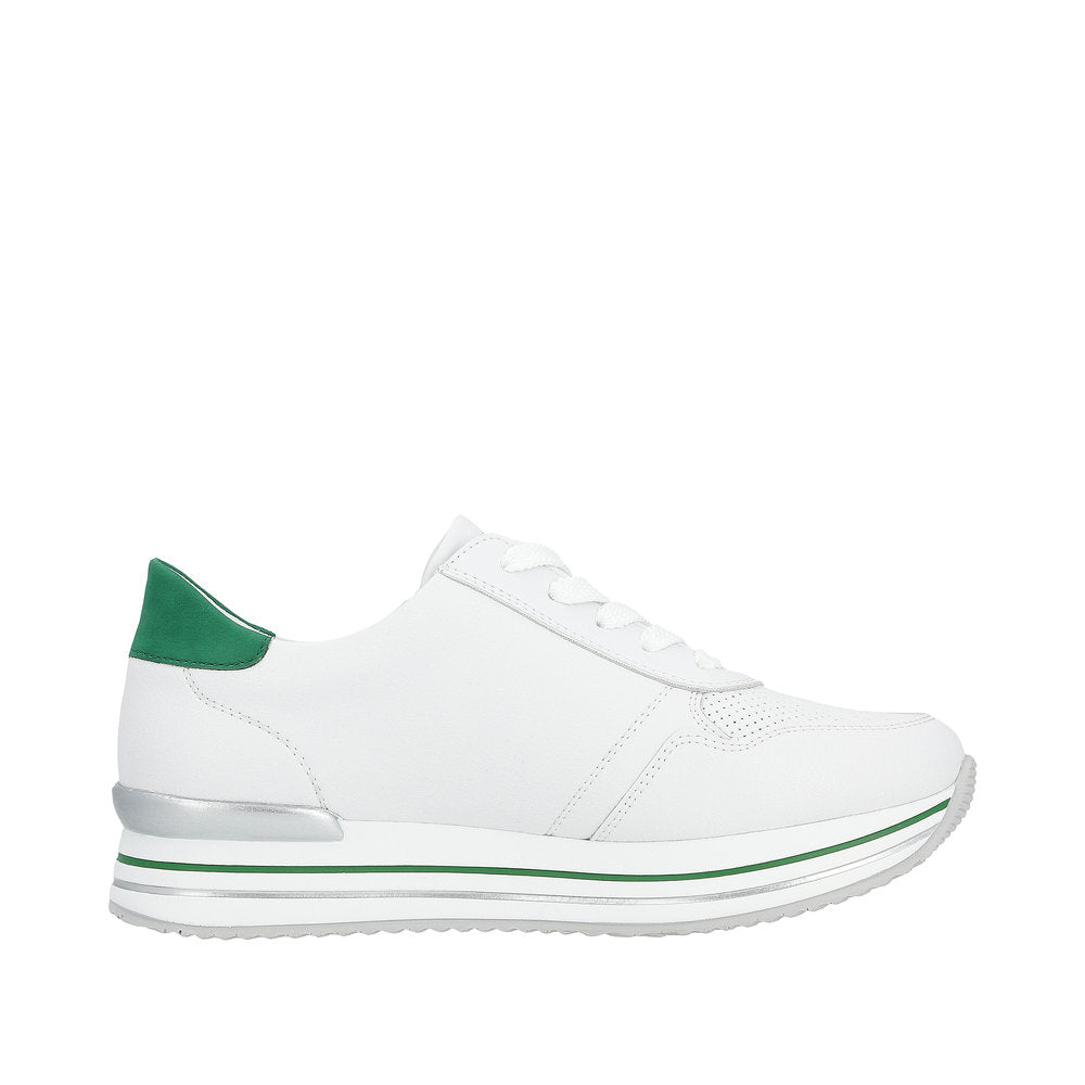 Remonte Women's Style D1318 Athletic Lace-Up With Zip - White NBAyzlpC