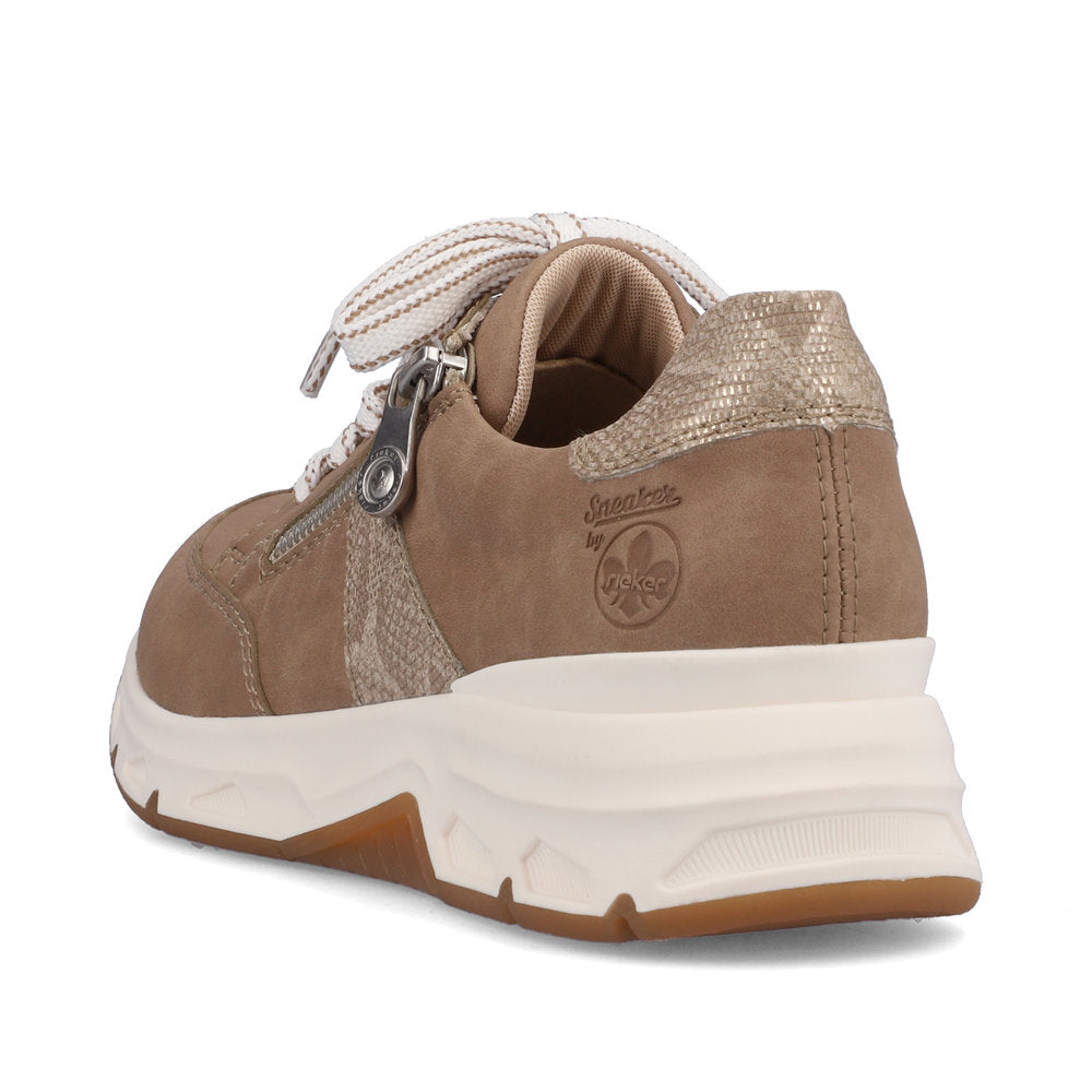 Rieker Women's Style 48133 Athletic Lace-Up With Zip - Beige k9oTe0Rk