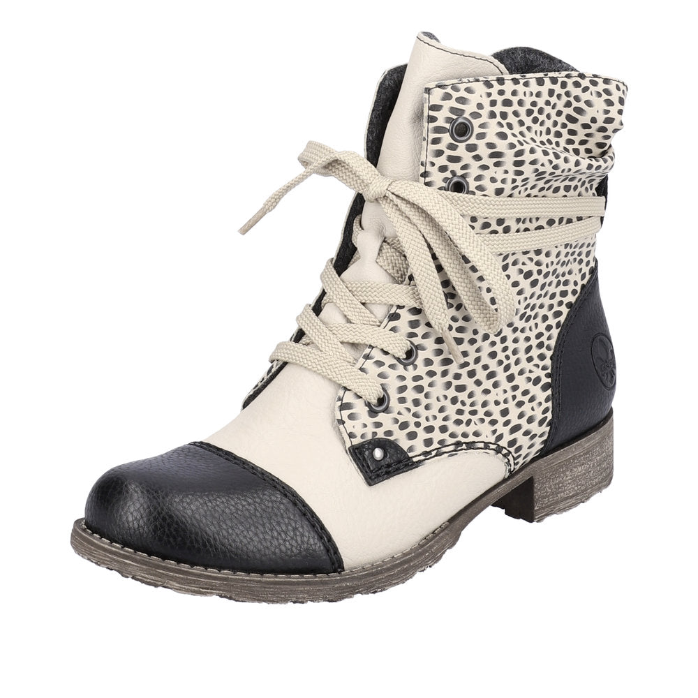 Rieker Synthetic Material Women's Short 70822 Ankle Boots - Beige Combination