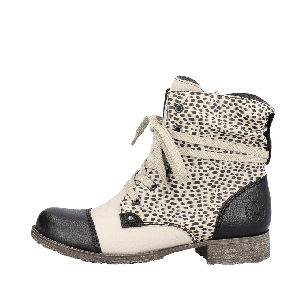 Rieker Synthetic Material Women's Short 70822 Ankle Boots - Beige Combination NcqsKRZp