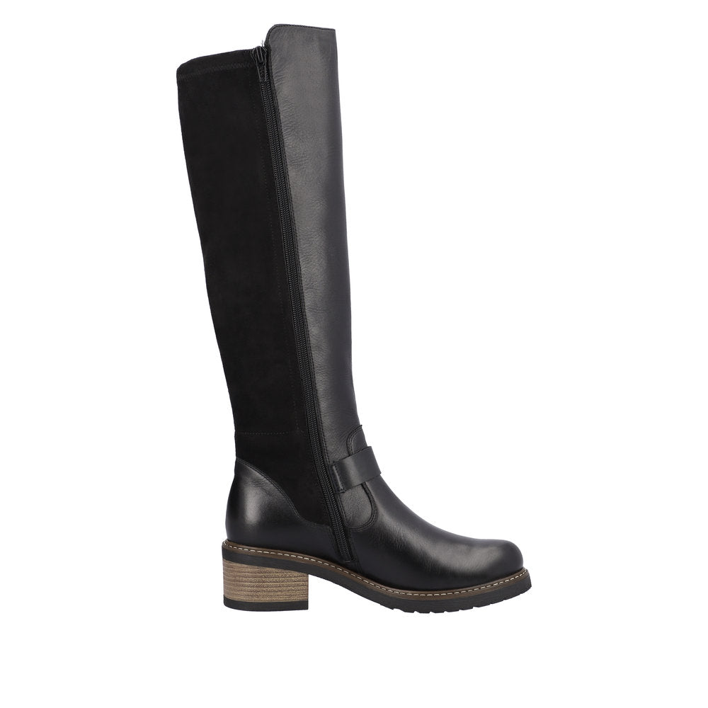 Remonte Leather Women's' Tall D1A73 Tall Boots - Black TfxKFGZk