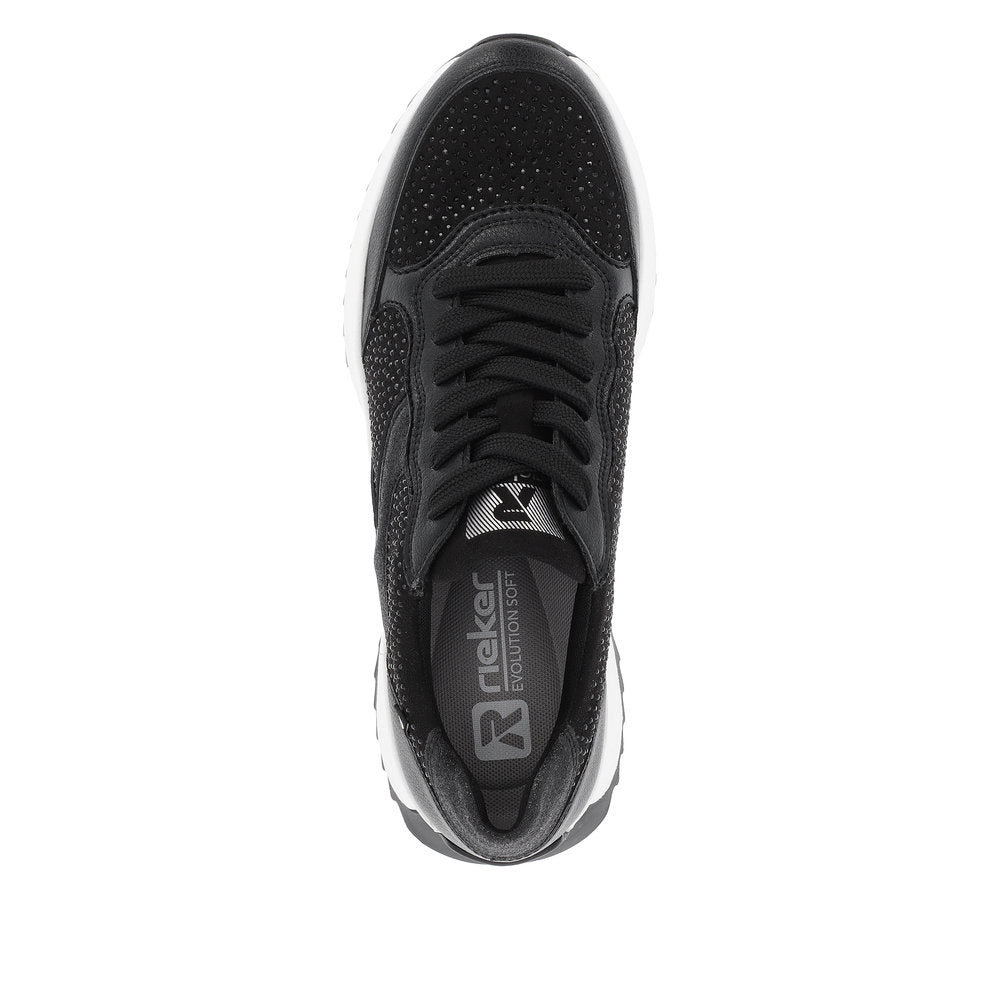 Rieker Evolution Women's Style W1304 Athletic Lace-Up - Black lYzatHi1