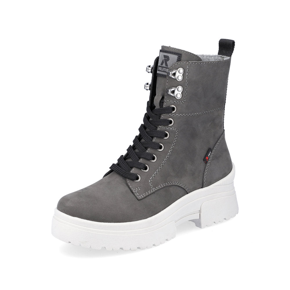 Rieker Evolution Suede Leather Women's Mid Height W0371 Mid-Height Boots - Grey