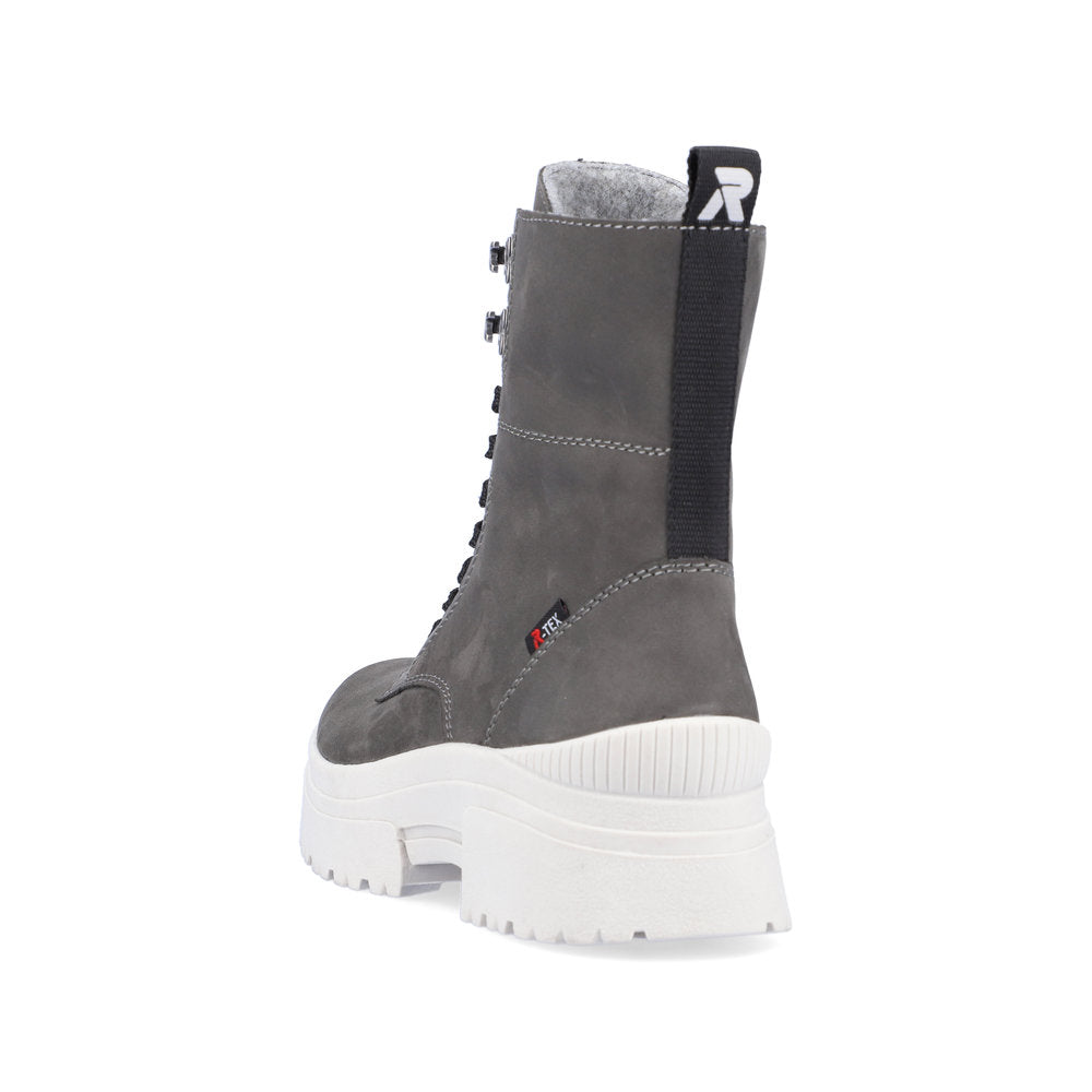 Rieker Evolution Suede Leather Women's Mid Height W0371 Mid-Height Boots - Grey aZ10pRJe