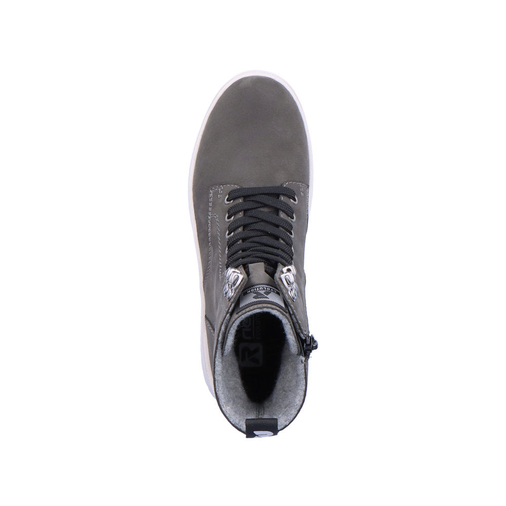 Rieker Evolution Suede Leather Women's Mid Height W0371 Mid-Height Boots - Grey aZ10pRJe