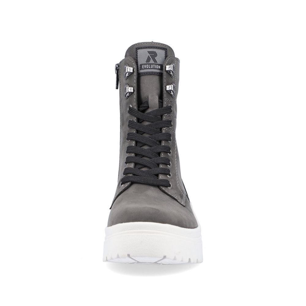 Rieker Evolution Suede Leather Women's Mid Height W0371 Mid-Height Boots - Grey aZ10pRJe