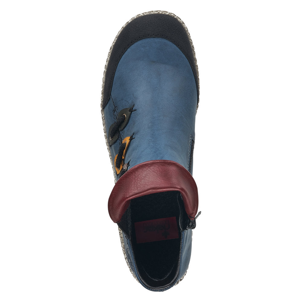 Rieker Synthetic Material Women's Short Z7582 Ankle Boots - Blue Combination ADUDLGbD