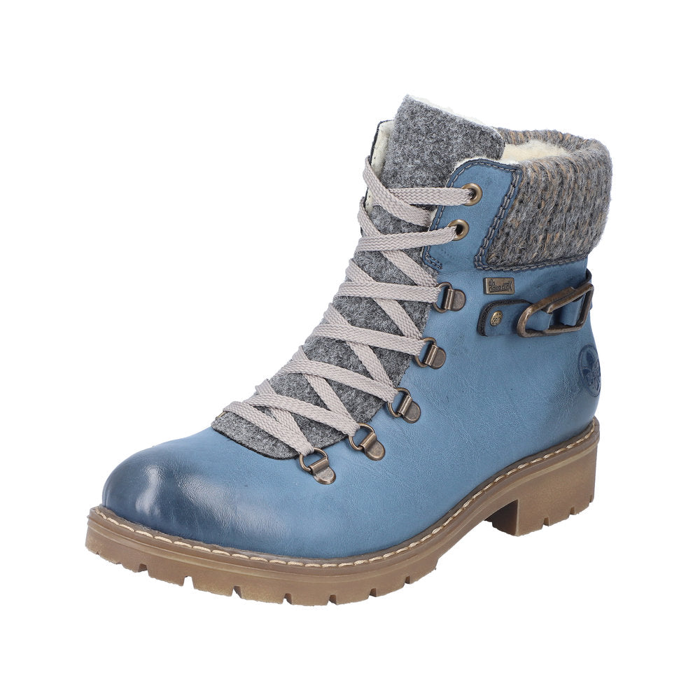 Rieker Synthetic Material Women's Short Y9131 Ankle Boots - Blue