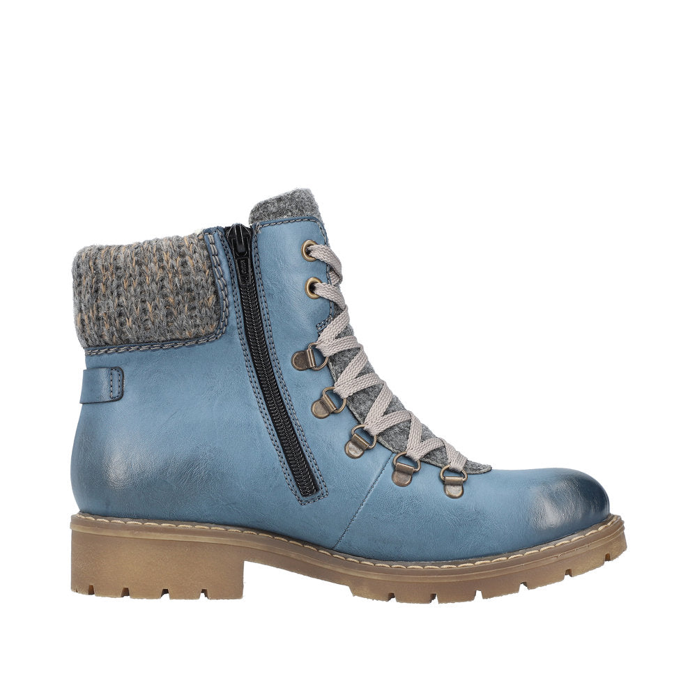 Rieker Synthetic Material Women's Short Y9131 Ankle Boots - Blue JiYoqeJt