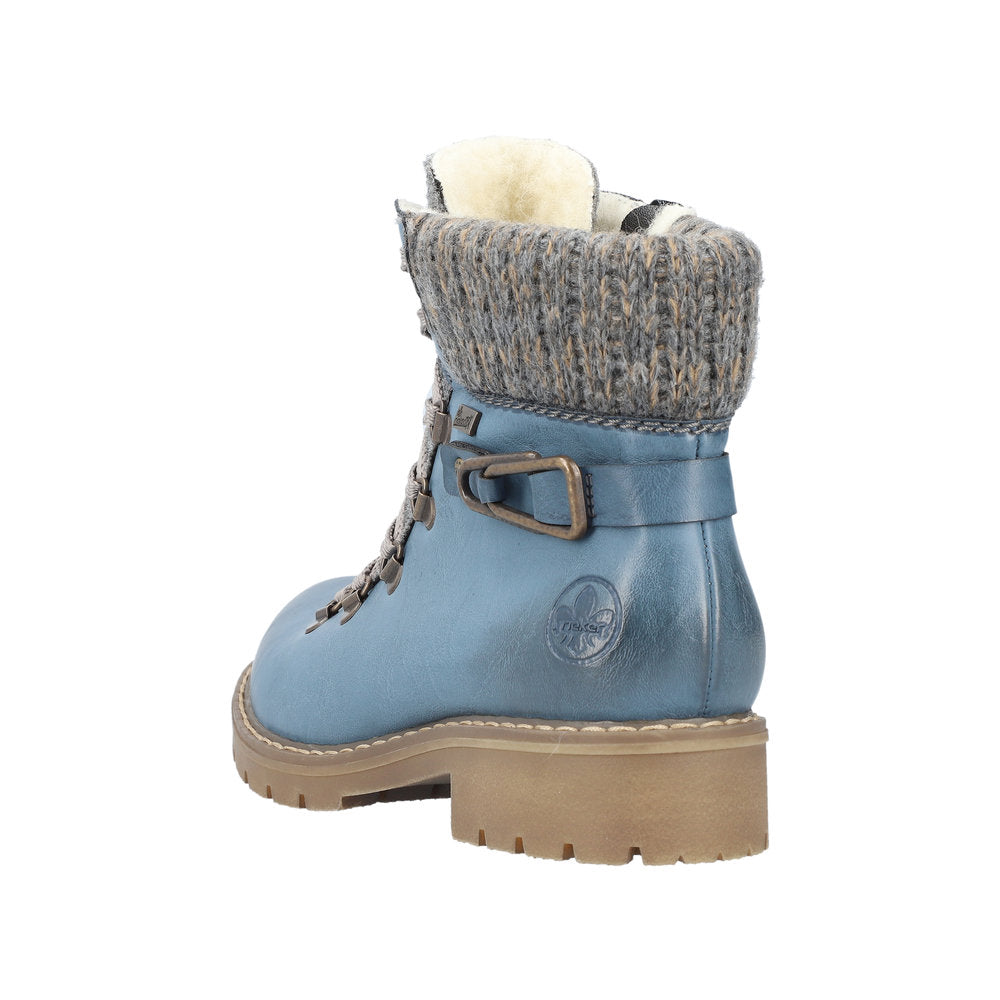 Rieker Synthetic Material Women's Short Y9131 Ankle Boots - Blue JiYoqeJt