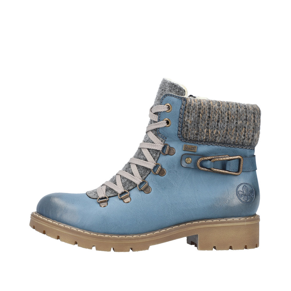 Rieker Synthetic Material Women's Short Y9131 Ankle Boots - Blue JiYoqeJt