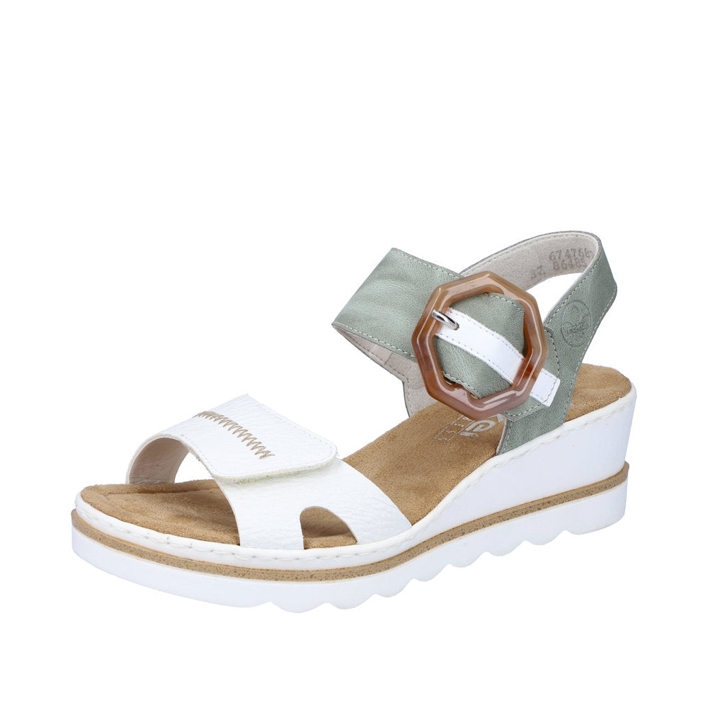 Rieker Women's Style 67476 Dress Sandal - White Combination