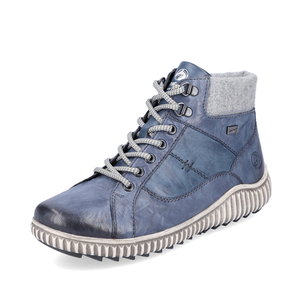 Remonte Leather Women's Mid Height R8276-01 Mid-Height Boots - Blue Combination
