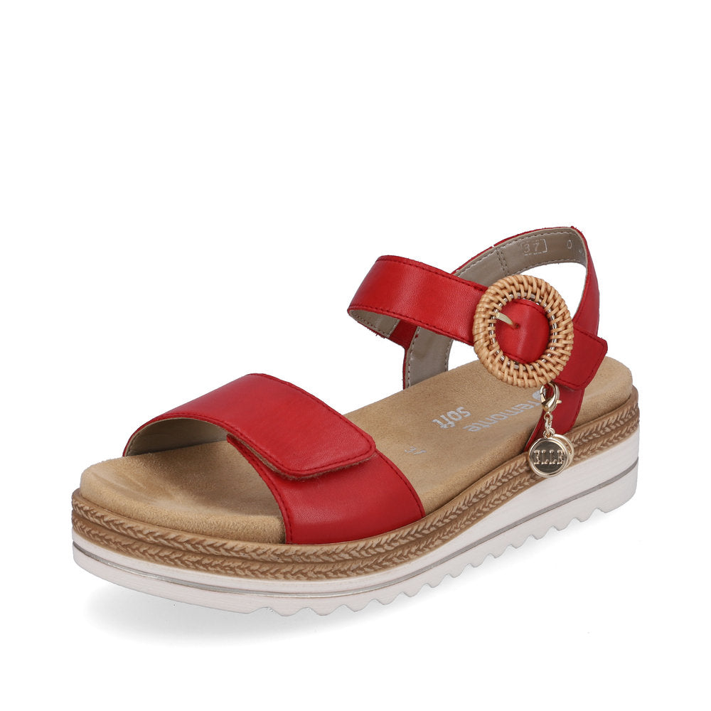 Remonte Women's Style D0Q52 Casual Sandal - Red