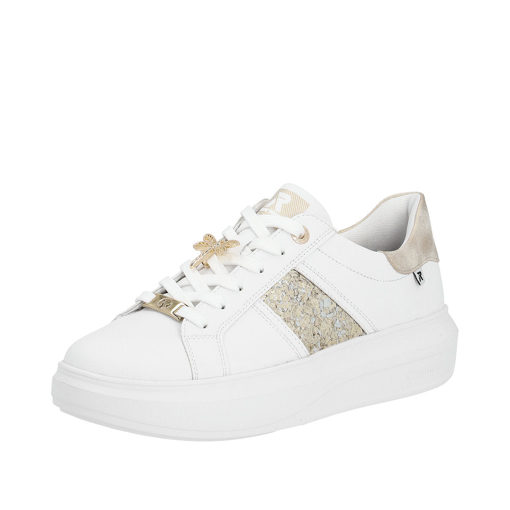 Rieker Evolution Women's Style W1202 Athletic Lace-Up - White Combination