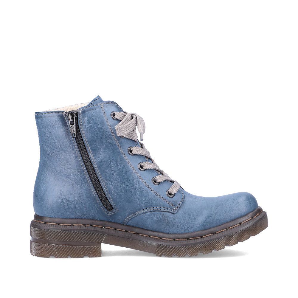 Rieker Synthetic Leather Women's Short 78240 Ankle Boots - Blue 1k1XykjY