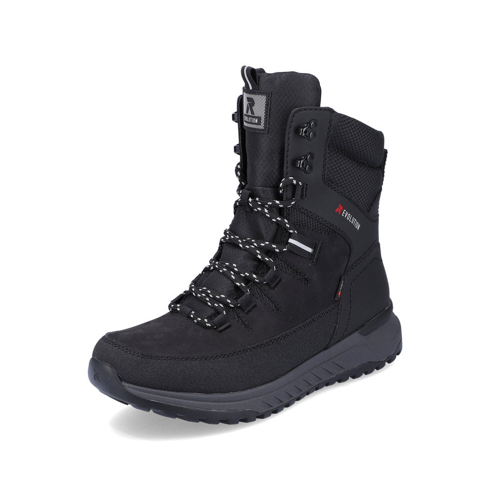 Rieker Evolution Synthetic Leather Men's U0171 Ankle Boots Fiber Grip - Black