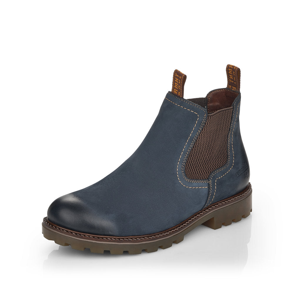 Remonte Suede Leather Women's Mid Height D8472-45 Mid-Height Boots - Blue Combination