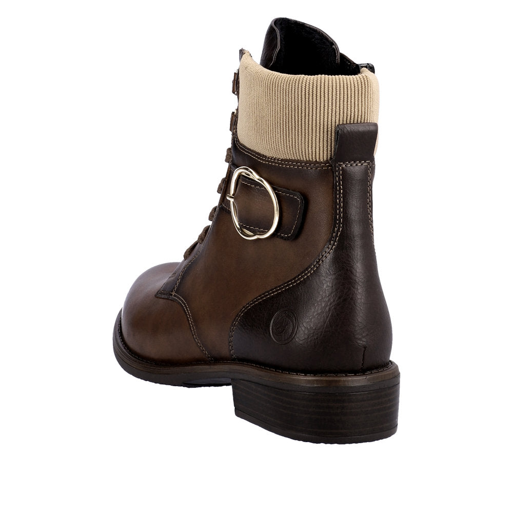 Remonte Leather Women's Mid Height D0F76 Mid-Height Boots - Brown Combination TcoAEMqL