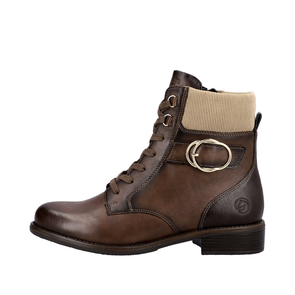 Remonte Leather Women's Mid Height D0F76 Mid-Height Boots - Brown Combination TcoAEMqL
