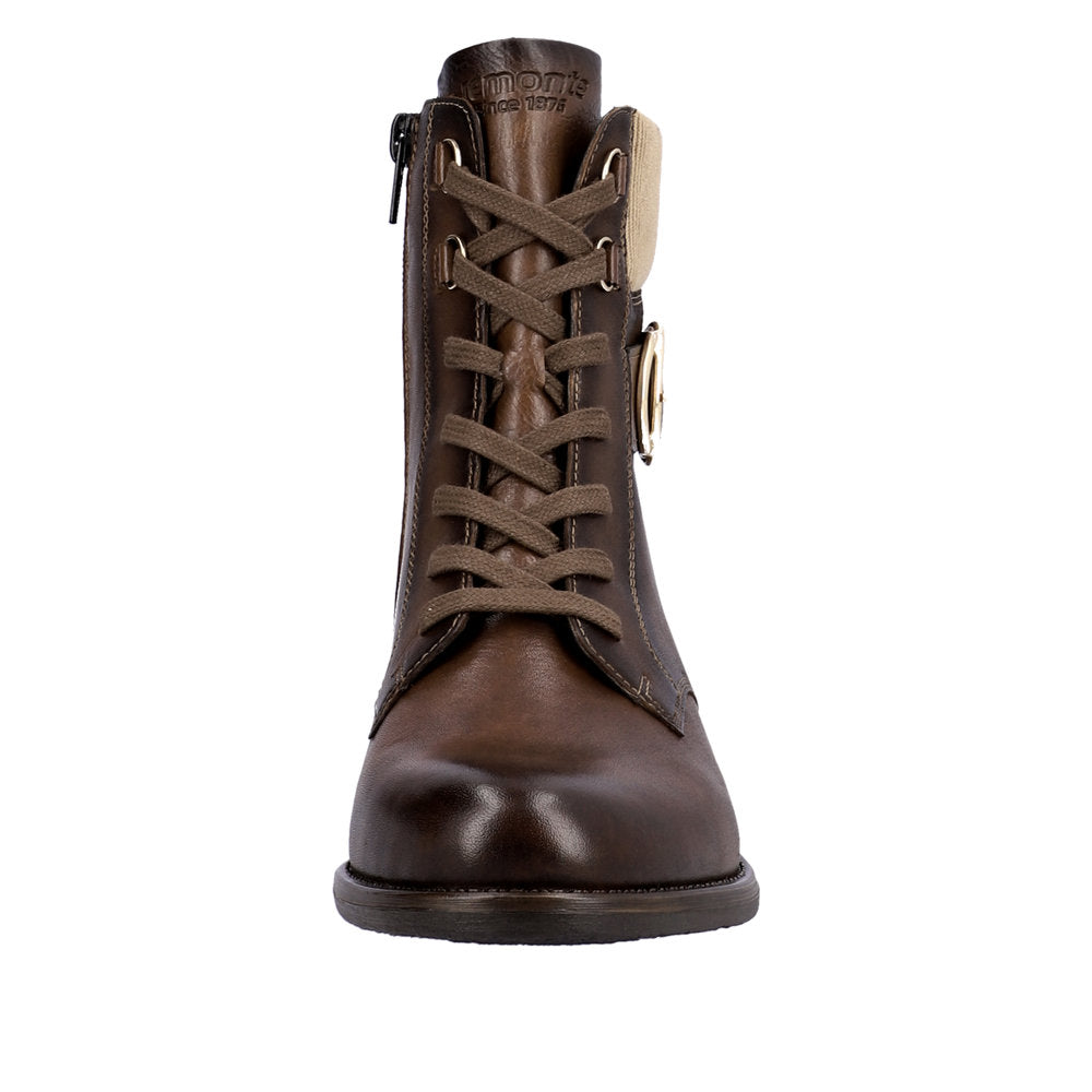 Remonte Leather Women's Mid Height D0F76 Mid-Height Boots - Brown Combination TcoAEMqL