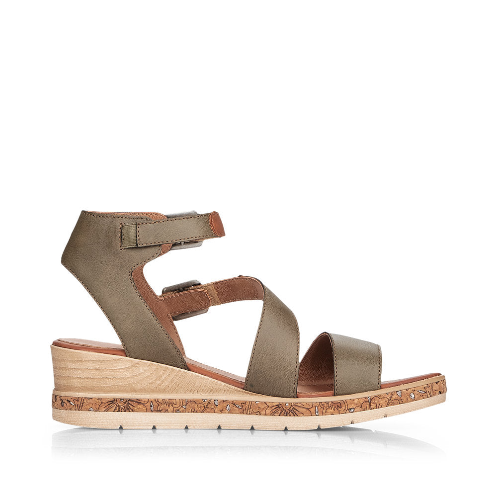 Remonte Women's Style D3052 Casual Sandal - Green Combination U0ntpKYZ