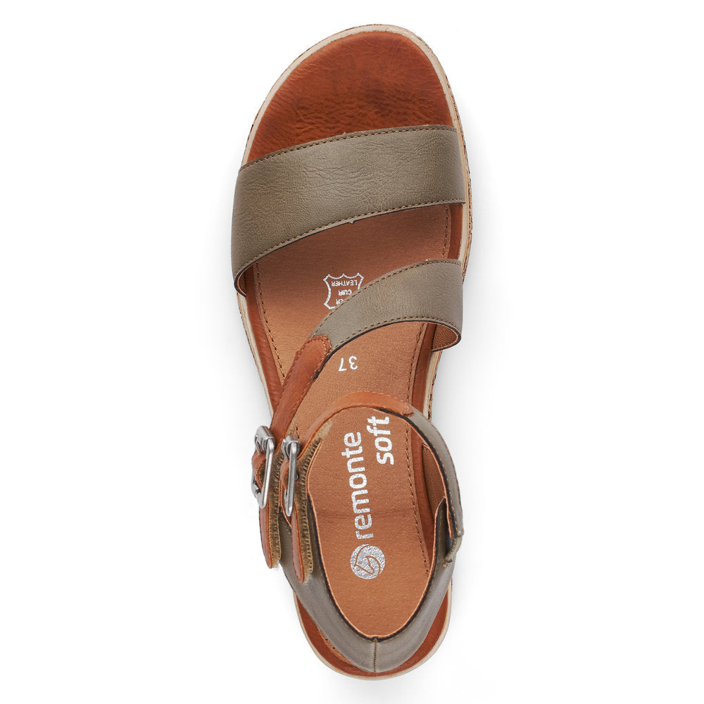 Remonte Women's Style D3052 Casual Sandal - Green Combination U0ntpKYZ