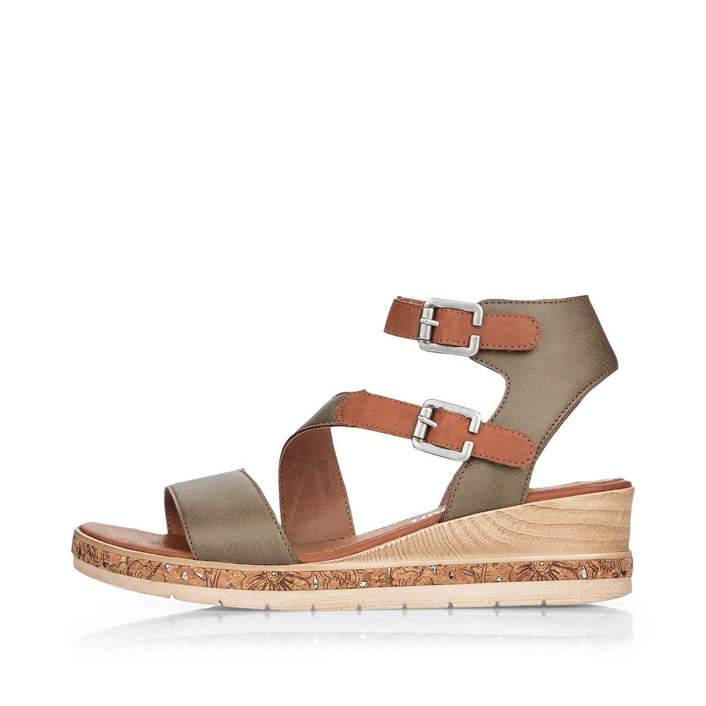 Remonte Women's Style D3052 Casual Sandal - Green Combination U0ntpKYZ