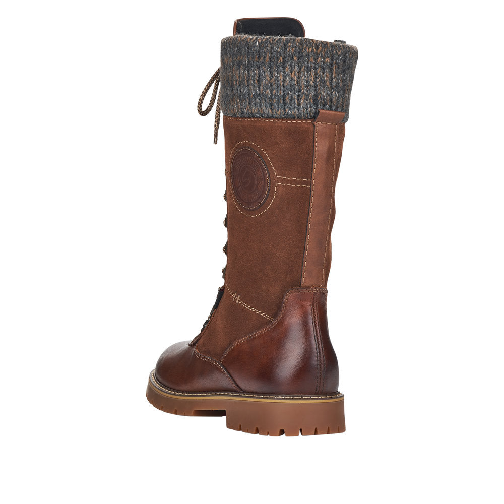 Remonte Suede Leather Women's' Tall D9375 Tall Boots Athleisure Boots - Brown Combination gpwVg0q9