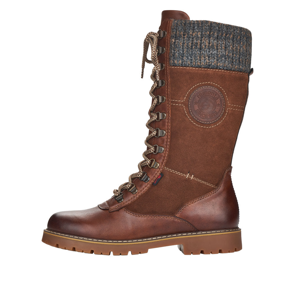 Remonte Suede Leather Women's' Tall D9375 Tall Boots Athleisure Boots - Brown Combination gpwVg0q9