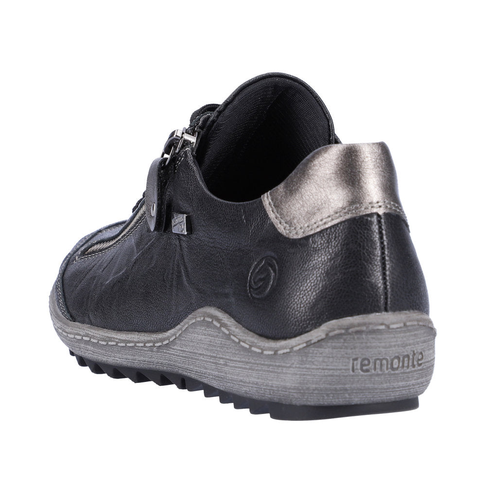 Remonte Women's Style R1402 Casual Lace-Up With Zip - Black Combination MsS4Egs7