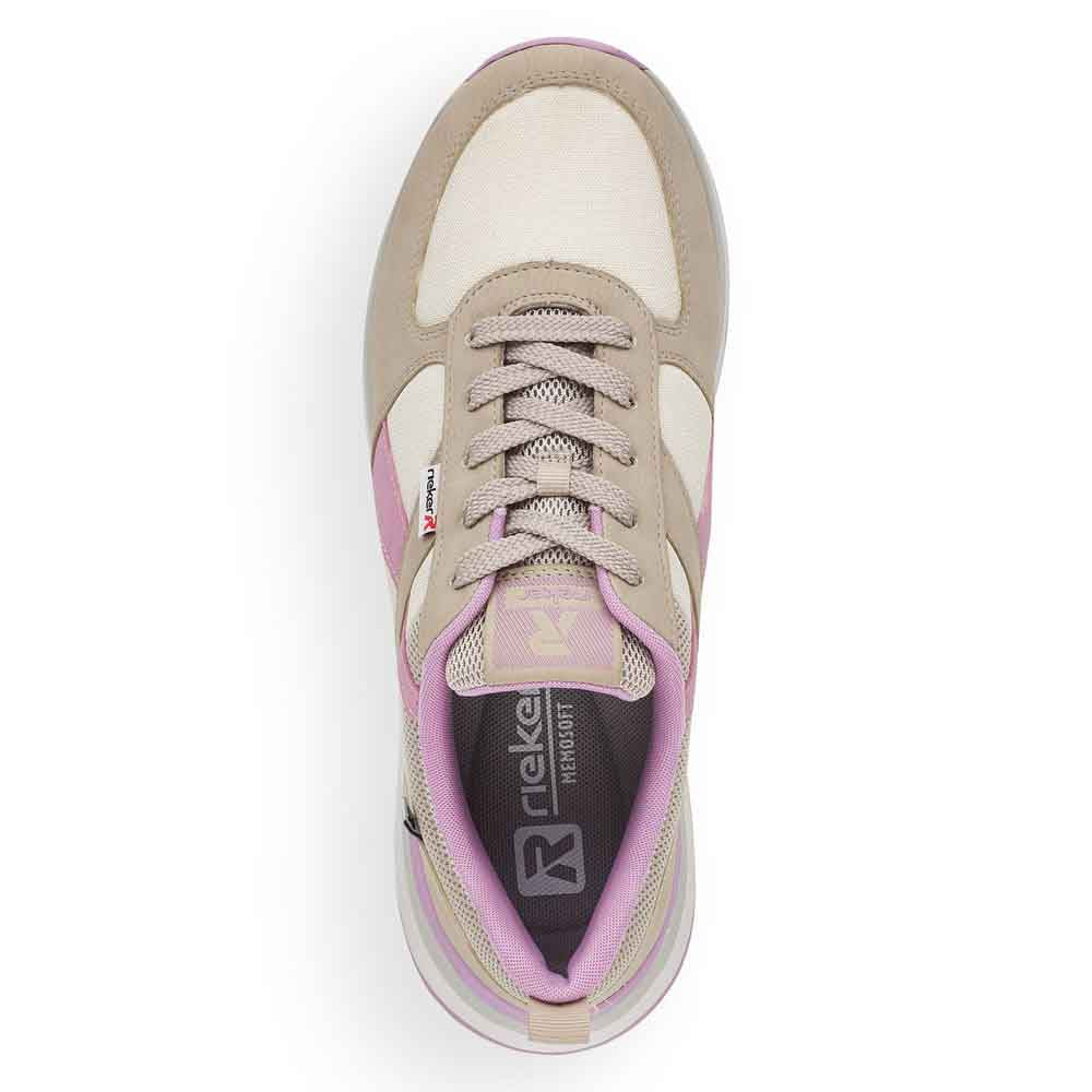 Rieker Evolution Women's Style 42502 Athletic Lace-Up - Beige Combination PNbv7zOj
