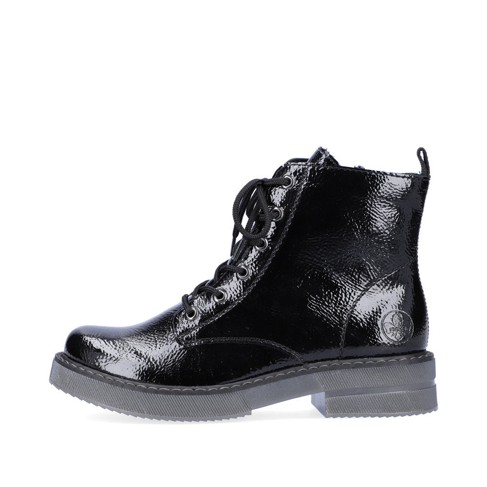 Rieker Synthetic Leather Women's Short 72010-14 Ankle Boots - Black 0nFSHSF4