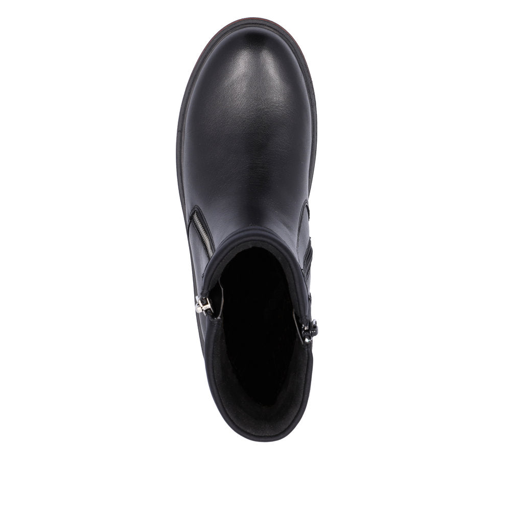 Remonte Leather Women's Mid Height D0U73 Mid-Height Bootsflip Grip - Black rLlz6zBx