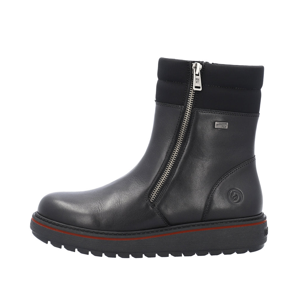 Remonte Leather Women's Mid Height D0U73 Mid-Height Bootsflip Grip - Black rLlz6zBx